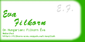 eva filkorn business card